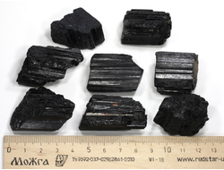 Турмалин чёрный шерл в ассортименте, кристалл /фрагмент кристалла, Бразилия (30-40 мм, 21-25 г) №29745