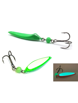 Блесна Оска-судак (21гр), длина 6,5см, цвет ЗЕЛЕНЫЙ