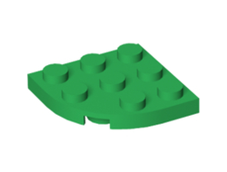 Plate, Round Corner 3 x 3, Green (30357 / 4541187 / 6062166)