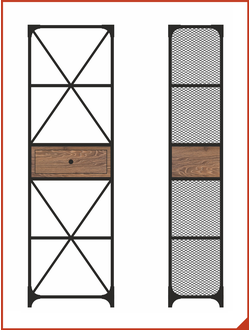 стеллаж в стиле loft. металлический профиль + массив дерева + пвл (003)