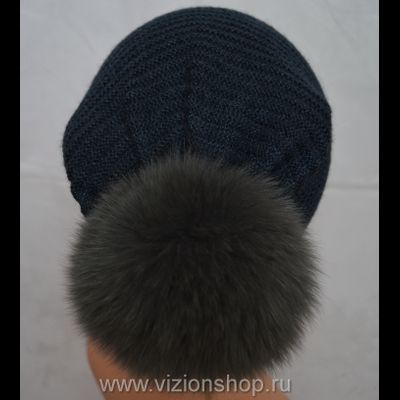 Вязаная шапка с помпоном купить vizio 5399 Италия синяя