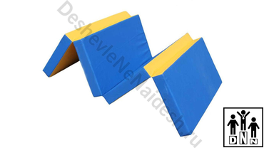 Мат 4-х секционный голубой