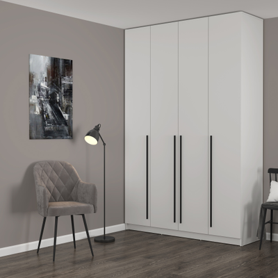 Брандо 67.13 (h2380) (4-х дв.) шкаф для одежды (ЛДСП белый / ЛДСП белый)