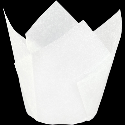 Форма бумажная "тюльпан" для капкейков/кексов (белая, 250шт.), 50*80мм