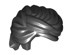 Minifigure, Hair Swept Back Tousled, Black (43753 / 6055640)