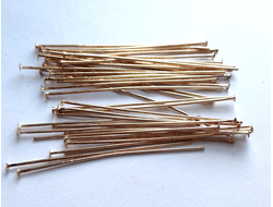 Пины гвоздик 10 шт покрытие Люкс 5 см х0,7 мм цвет золото