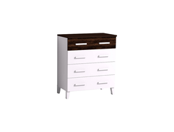 Спальня НОРВУД - НОРВУД 455 Комод Белый-Орех шоколадный