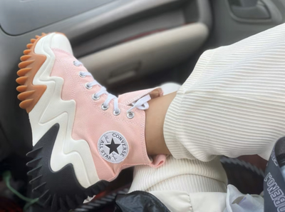 Кеды Converse Run Star Motion розовые высокие 172247C с чем носить фото