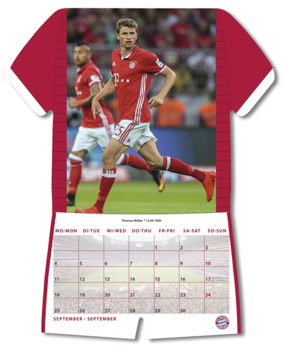 FC Bayern Trikot Official Календарь 2017 ИНОСТРАННЫЕ ПЕРЕКИДНЫЕ КАЛЕНДАРИ 2017, FC Bayern Trikot Off
