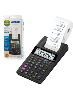 Калькулятор печатающий CASIO HR-8RCE-BK-W-EC (239х102х82 мм), 12 разрядов, батарейки 4хАА/адаптер (250402)