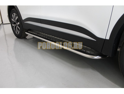 Пороги с площадкой 75х42 мм ТСС для Chery Tiggo 7 PRO MAX 2025-