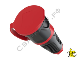 Розетка кабельная PCE Taurus2 2511-sr 220В/16А 2 полюса+земля IP54  Schuko DE резиновая ударопрочная