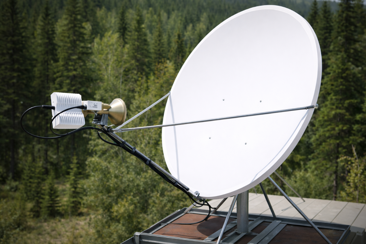 Спутниковая антенна 1,2м + BUC 3Вт + LNB + Спутниковый модем iQ Desktop+