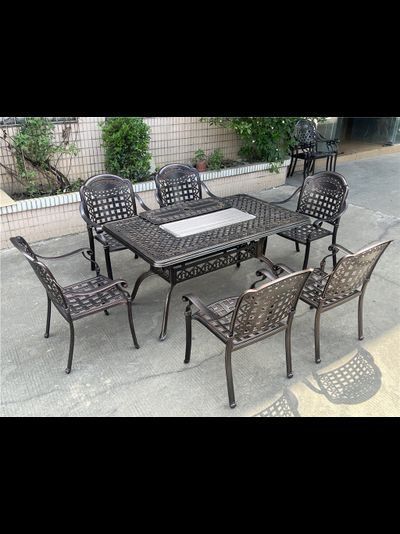 Стол из литого алюминия Teide 150 c грилем