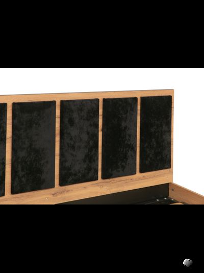 Либерти 51.26 Кровать универсальная (ортопед 5Н или подъемник) (дуб вотан / черный / ткань велюр монако черный) (без основания)