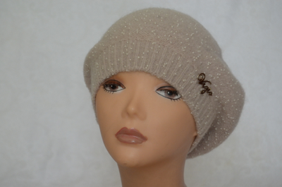 Vizio Италия 6243 ВО берет тонкий с бисером кремовый 35 цвет фото