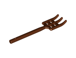 Minifigure, Utensil Pitchfork - Handle with Flat End, Reddish Brown (95345 / 4624905 / 6270119)