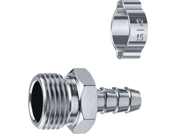 ЗУБР штуцер ?елочка?, 10 мм - 1/2?M, переходник с обжимным хомутом, Профессионал (64924-1/2-10)