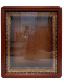 Киот "Антик" деревянный с багетной рамой "под золото" для иконы формата 17,5х21см