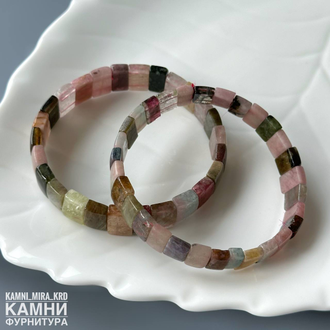 Браслет турмалин прямоугольники малые 10,2-10,4х6,7-8,4 мм, цена за штуку