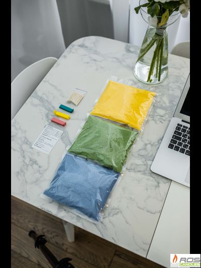 Набор цветных свечей: синие "Синий" - 1кг; зелёные "Зелёный" - 1кг; жёлтые "Жёлтый" - 1кг