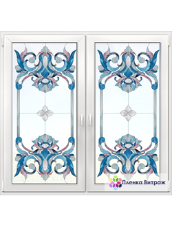 Витражная пленка, витражная пленка самоклеющаяся, пленочный витраж с классическим рисунком матовая