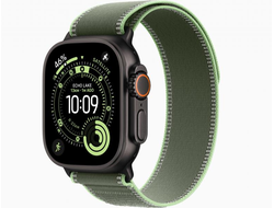 Apple Watch Ultra 3 из титана Black - 49 мм - Trail Loop - Green Neon
