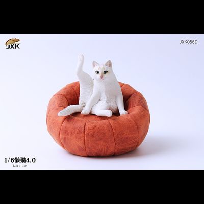 Котик на пуфике (белый) - Коллекционная ФИГУРКА 1/6 scale lazy cat 4.0 (JXK056D) - JXK