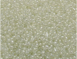 Бисер Китайский №12-2201 прозрачный с внутренним белым окрашиванием, 50 грамм