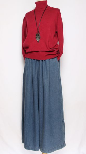 Свитер "ГЛАДКИЙ С ДЛИННЫМ РУКАВОМ " 7802  бордовый, джинс, черный, т.синий, голубой р.48-52