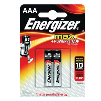 Батарейки ENERGIZER MAX, AAA LR03, комплект 2 шт., АЛКАЛИНОВЫЕ, 1,5 B (работают до 10 раз дольше), E92 AAA BP 2 RU