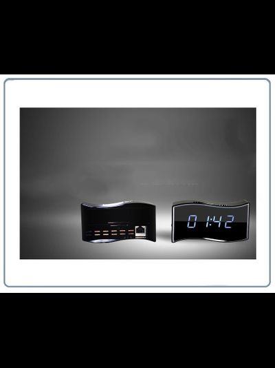 Охранная видеокамера /IP видеоняня WiFi/LAN (Часы настольные, волна)  с аккумулятором с DVR, Full HD (Camwf)