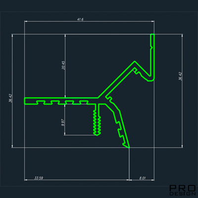 Потолочный профиль Pro Design Gipps 594 Черный