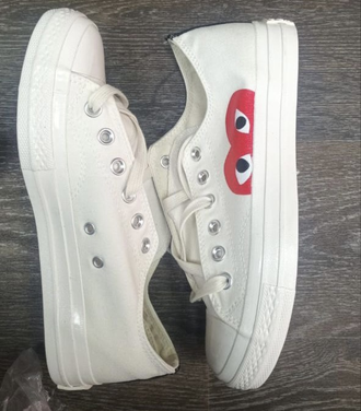 Кеды Converse Play Comme Des Garcons белые низкие