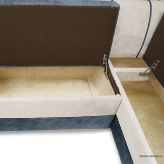 Кухонный Угловой диван "Форум-8" Серый/Слоновая кость Правый