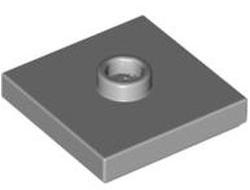 Plate, Modified 2 x 2 with Groove and 1 Stud in Center (Jumper), Light Bluish Gray (87580 / 4565393 / 6126082)