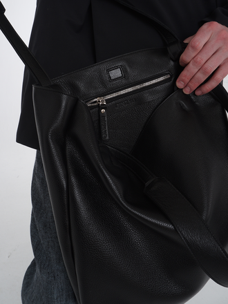 Черный кожаный мешок B2101\black