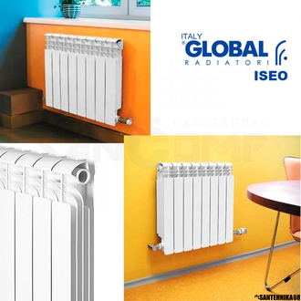 Радиатор отопления алюминиевый Global Iseo 500/80 6, 8, 10, 12 секций