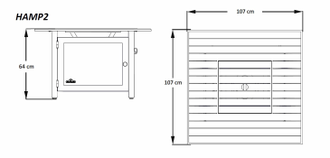 Стол-камин газовый Napoleon Hampton | 107х107 см