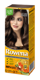 Rowena Стойкая Крем-Краска для волос тон 6.38  Коричневый ( с аммиаком)