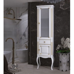 Пенал Opadiris Лаура 45 белый с бежевой патиной, правый