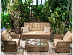 Плетёный комплект для отдыха с кофейным столом Opal