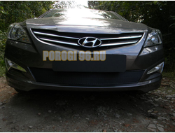 Защита радиатора Hyundai Solaris 2014-2017 black PREMIUM