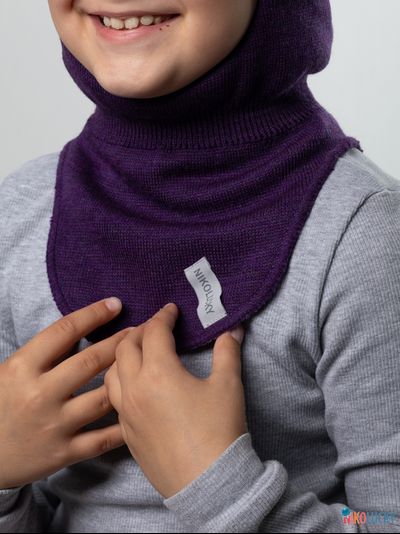 Шапка-шлем 23101-04 с утеплителем, хб подклад, фиолетовый 52-54