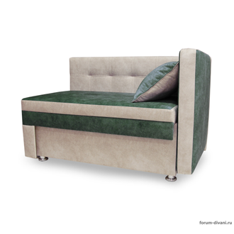 Кушетка Лилия, Зеленая/Слоновая кость Правая