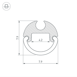 Профиль ARLIGHT ARH-ROUND-D8-2000 ANOD (АЛЮМИНИЙ)