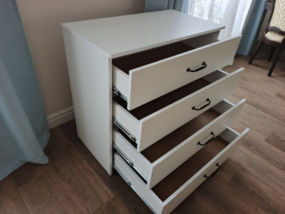 Эва КМ-021 комод 4 ящика (улучшинная фурнитура) Белый