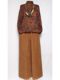 Джемпер ХЛОПОК "Хохлома резинка" шоколад до р.52