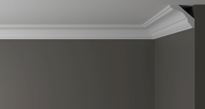 Потолочный плинтус DECOR-DIZAYN DD17, из дюрополимера, под покраску, ударопрочный, 2 метра.