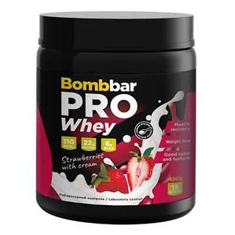 (BOMBBAR) PRO WHEY - (450 ГР) - (Клубника со сливками)